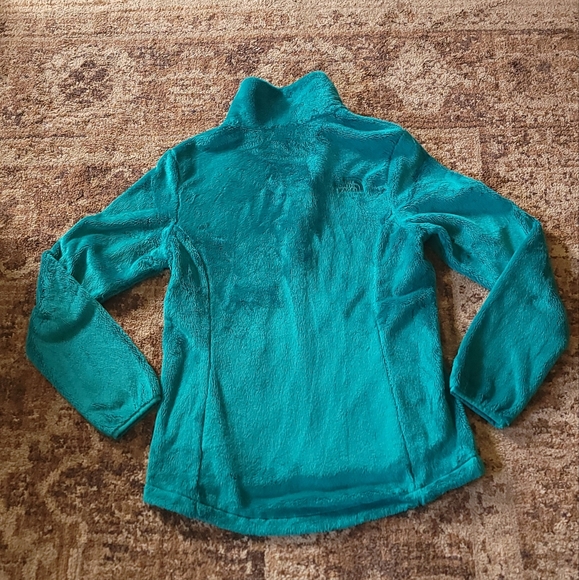 North Face S Green Fuzzy Soft Zip Up Jacket Winter Fall - Picture 5 of 5
